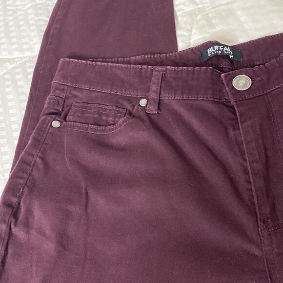 Buffalo David Bitton Hope Mid Rise Skinny Stretch Size 10 Burgundy - Picture 1 of 11